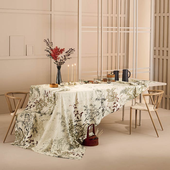 Bambous Tablecloth - Parchemin - Cotton