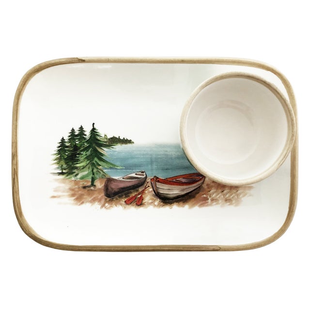 A Day at the Lake - Canoe Tray and Small Bowl Set