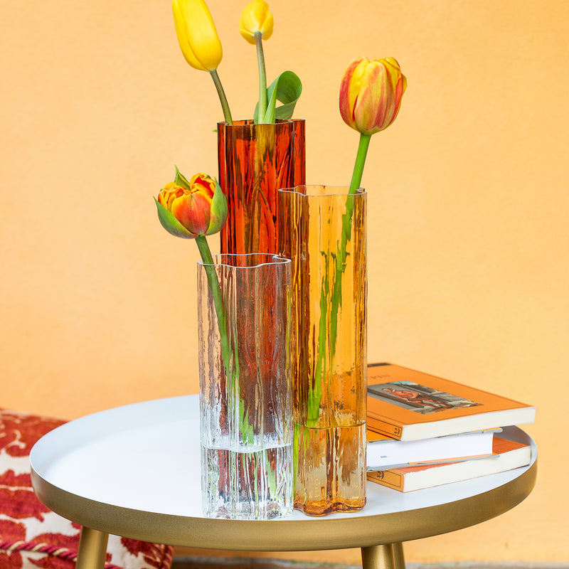 Flora Glass Amber Vase