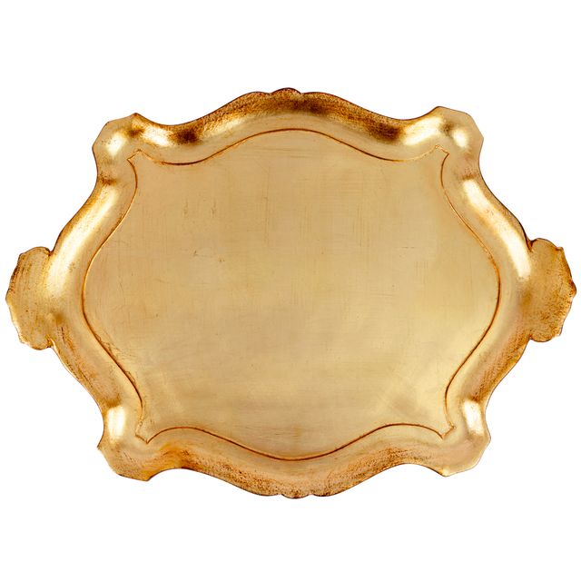 Florentine Wooden Accessories Gold Extra-Large Oblong Tray