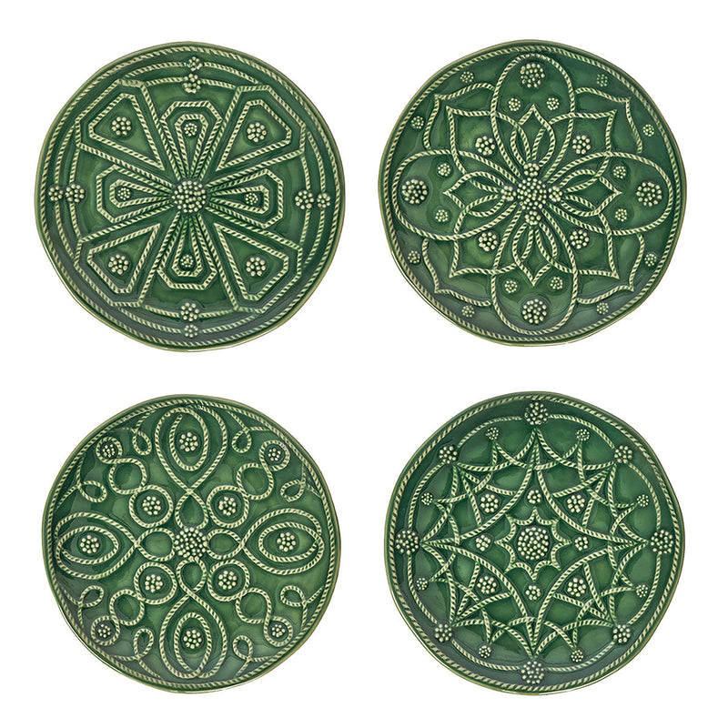 Jardins Du Monde Side/Cocktail Plate Assorted Set/4 - Basil