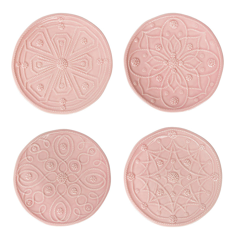 Jardins Du Monde Side/Cocktail Plate Assorted Set/4 - Blush