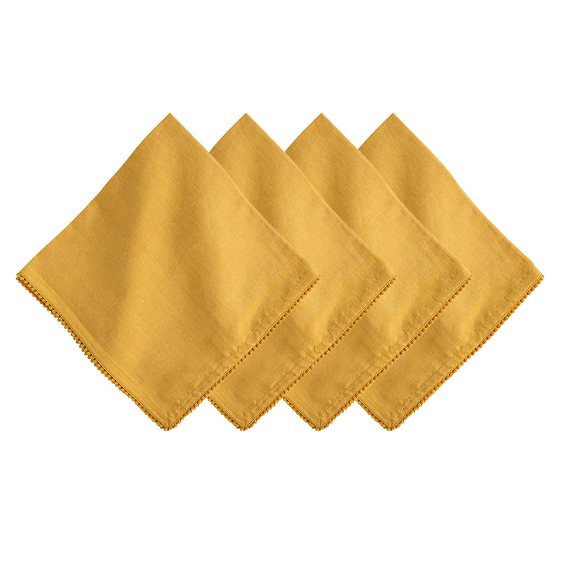 Berry Trim Napkin Set/4 - Saffron