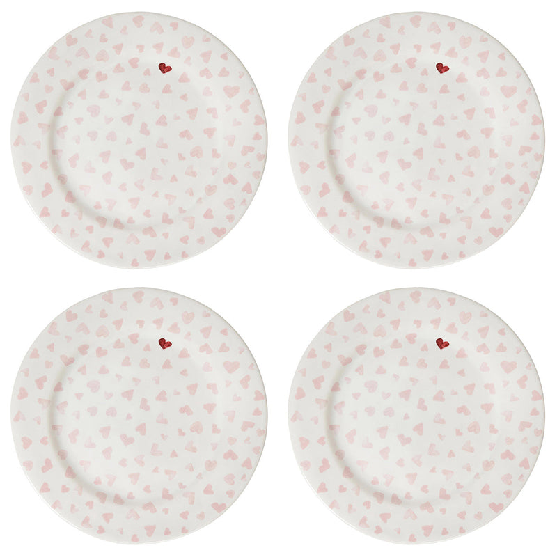 Love You More Dessert/Salad Plate Set/4 - Pink