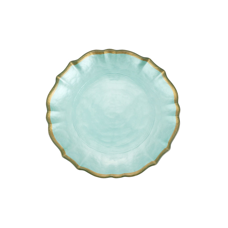 Baroque Glass Aqua Cocktail Plate
