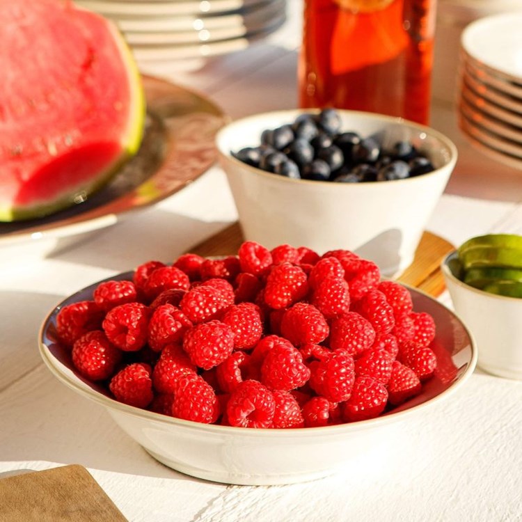 SERVING BOWL 12in-WHITE W/CREAM RIM (BEJA)