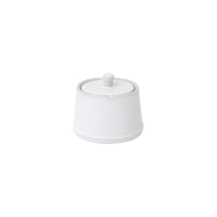 SUGAR BOWL 6oz-WHITE W/CREAM RIM (BEJA)