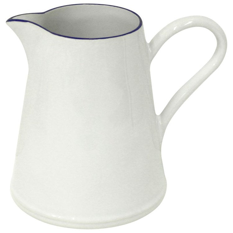 PITCHER 74oz-WHITE W/BLUE RIM (BEJA)
