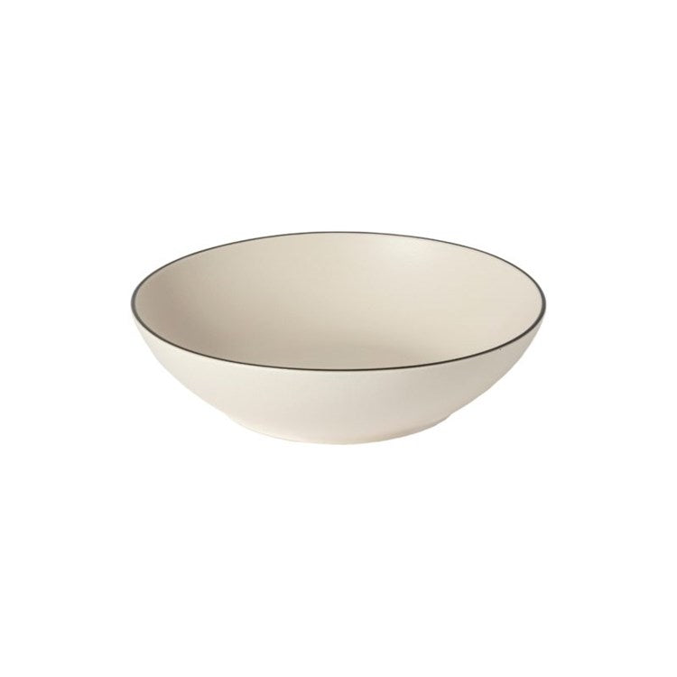 PASTA IND BOWL-NATURAL W/BLACK RIM (AUGUSTA)