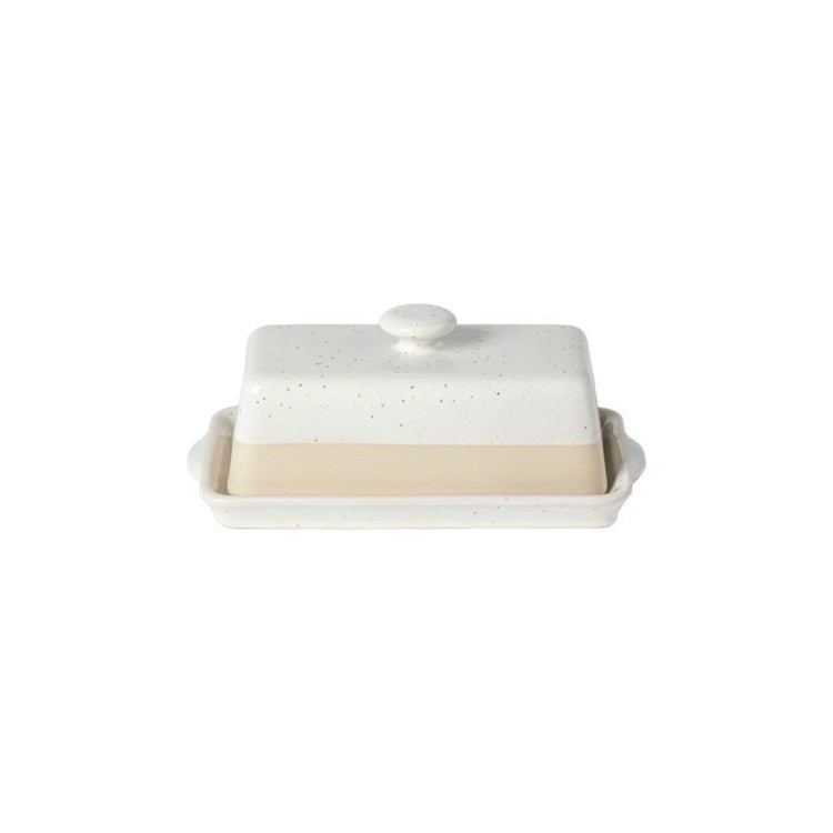 BUTTER DISH 8in W/LID-WHITE (FATTORIA)