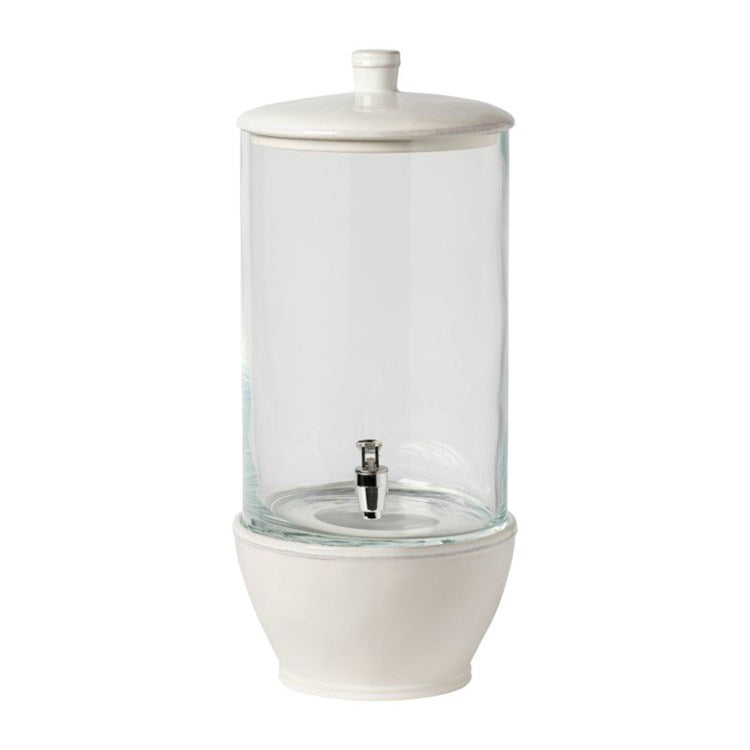 GLASS DRINK DISPENSER 2.6gal.-WHITE (FONTANA)