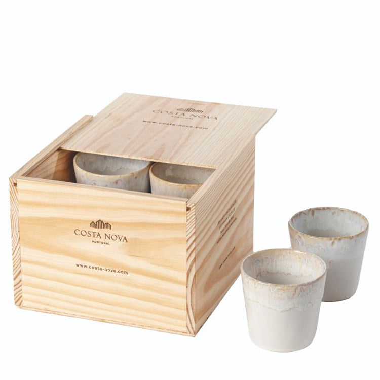 S/8 LUNGO CUPS 7oz W/DISP BX-WHITE (GRESPRESSO)