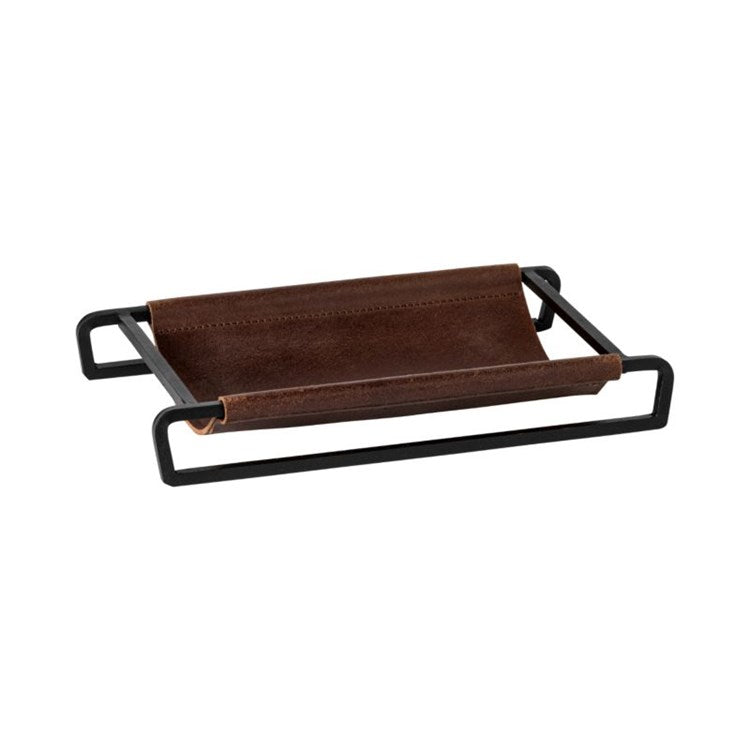 LEATHER TRAY BASKET 10in (LEATHER)