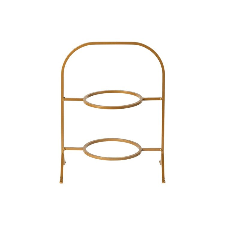 METAL APPETIZER 2 PLATE HOLDER-GOLD (MARRAKESH)