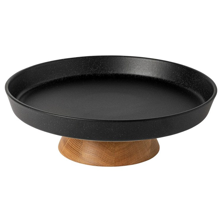 FOOTED CENTERPIECE WOOD BASE 13in-BLK (BOUTIQUE)
