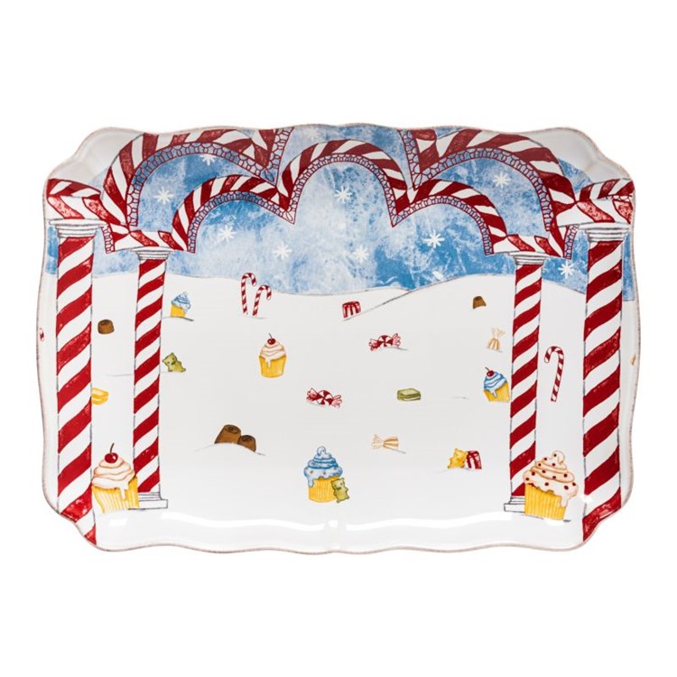 PLATTER RECT 14X10in-WHITE (THE NUTCRACKER)