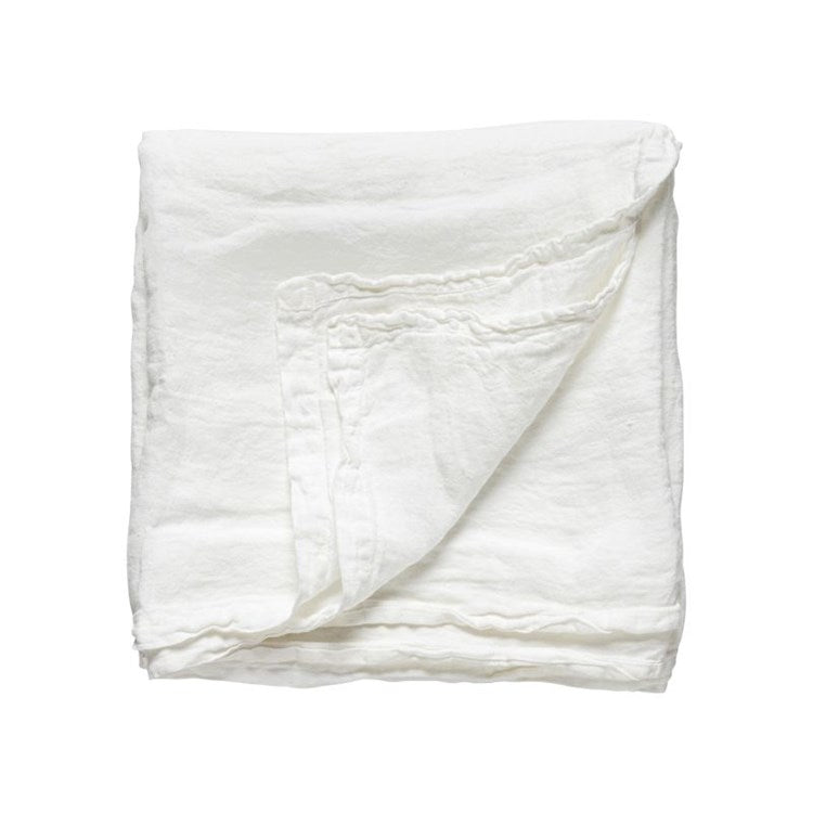 TABLECLOTH 100% LI 69X98.5in-WHITE (MARIA)