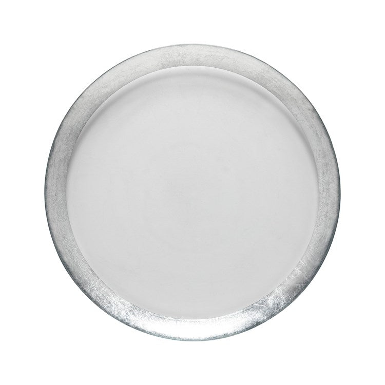 GLASS CHARGER 13in-SILVER BAND (CAMILLA)