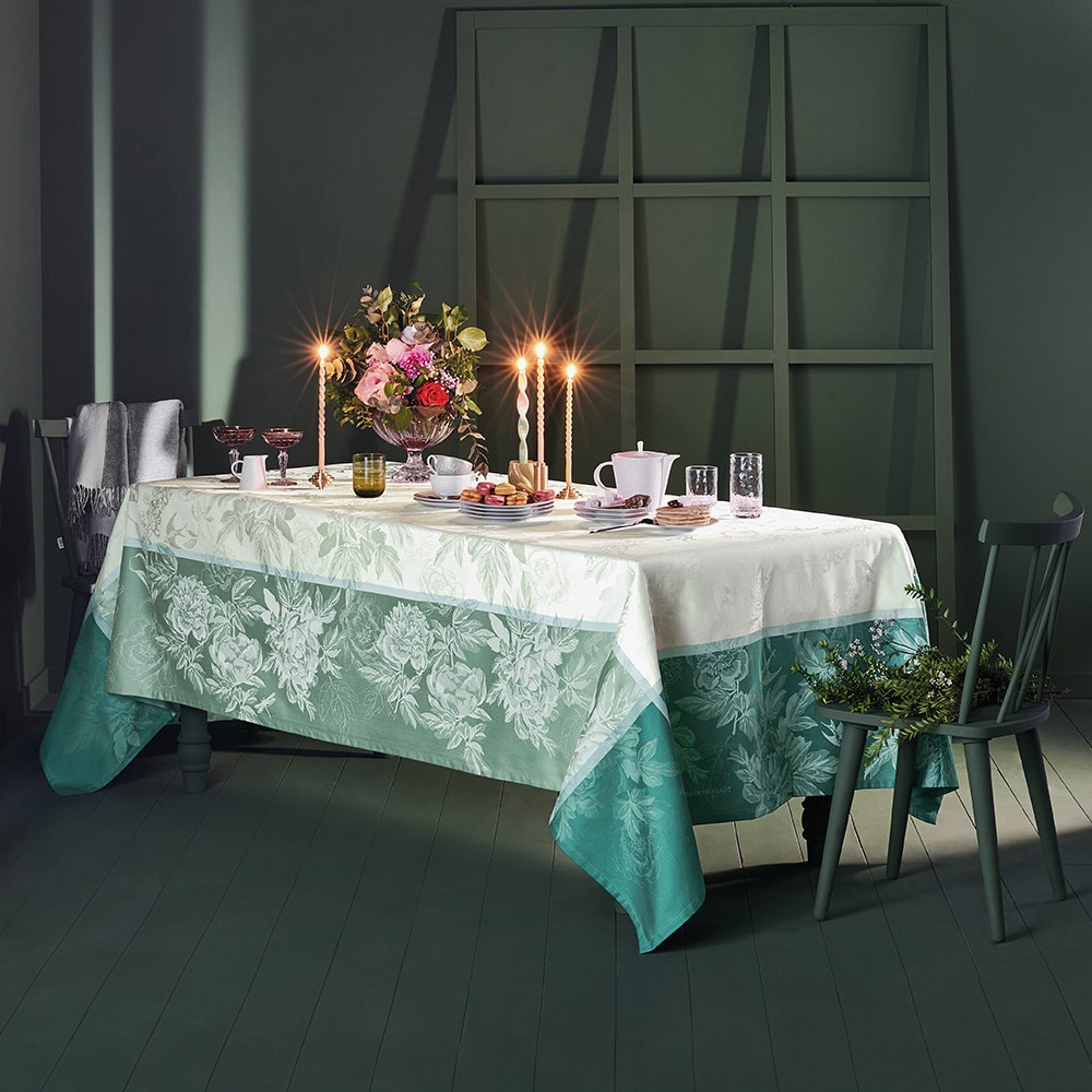 Garnier Thiebaut Jardin De Pivoines Jacquard Tablecloth - Thumbnail 3