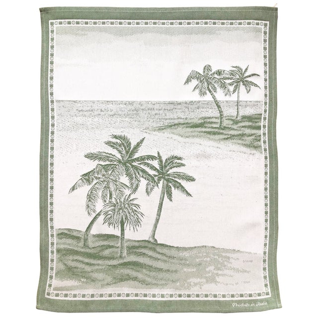 Kitchen Towel -Palm Breezes Green 100% cotton