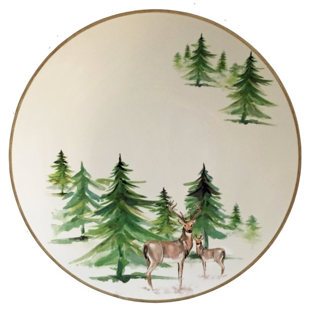 Woodlands Round Tray/Charger/Cake Plate
