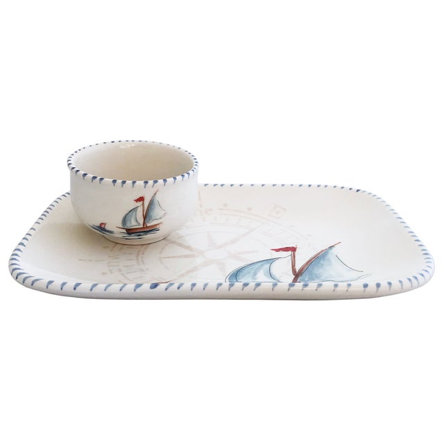 Sailboat Tray and Small Bowl Set