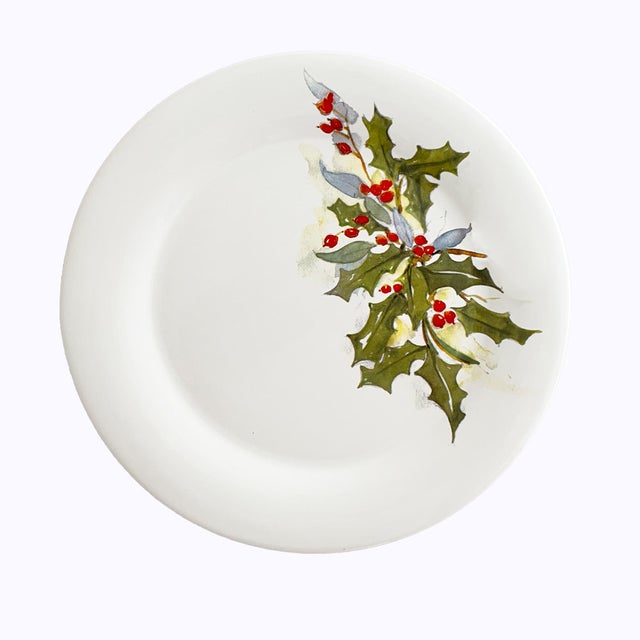 Winter Wonderland Holly & Berries Dessert/Salad Plates (Set of 6)