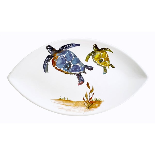 Under the Sea Turtle Leaf Shaped Serving Platter 