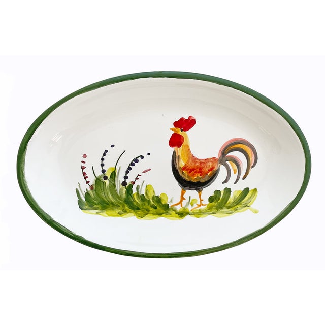 Tuscan Farm Rooster Small Oval Plate/Tray