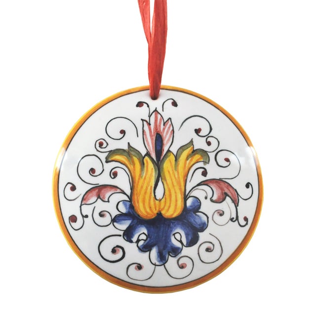 Christmas Ornament - Flat Disk - Classic Deruta