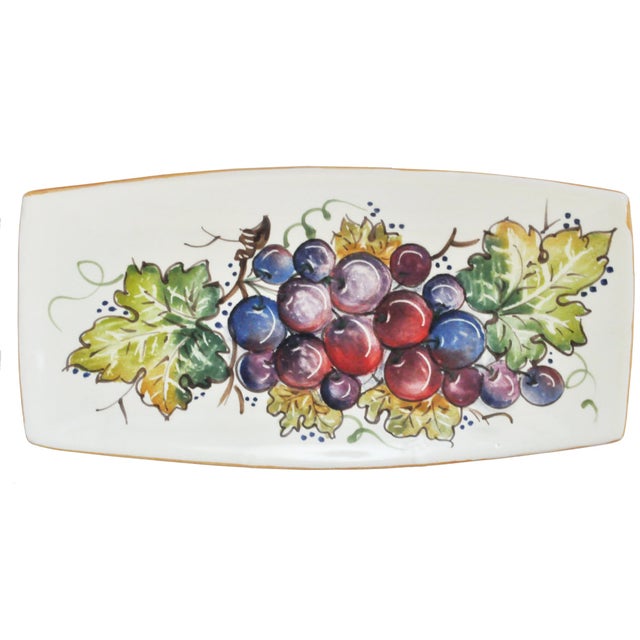 Autumn Harvest Rectangle Plate/Tray  - Purple and Blue Grapes