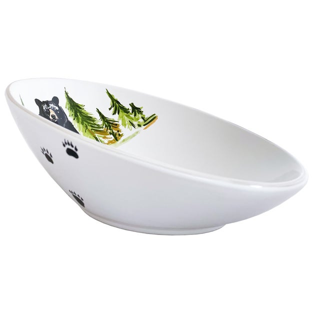 Black Bear Medium Oval Bowl