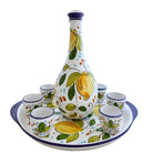 Limoncello set 8 pieces - 6 glasses, tray and bottle