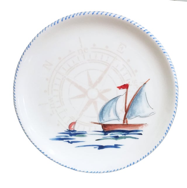 Sailboat Round Tray/Charger/Cake Plate